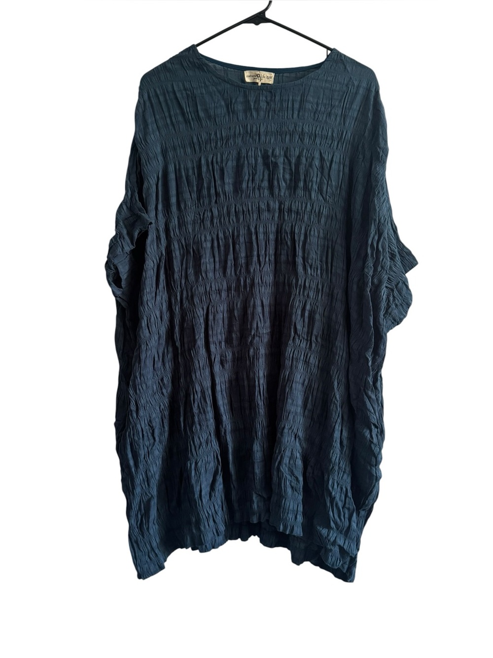 Natural Life Blue Oversized Relaxed Boho Gauze Textured Tunic Top Size Medium - Picture 5 of 11